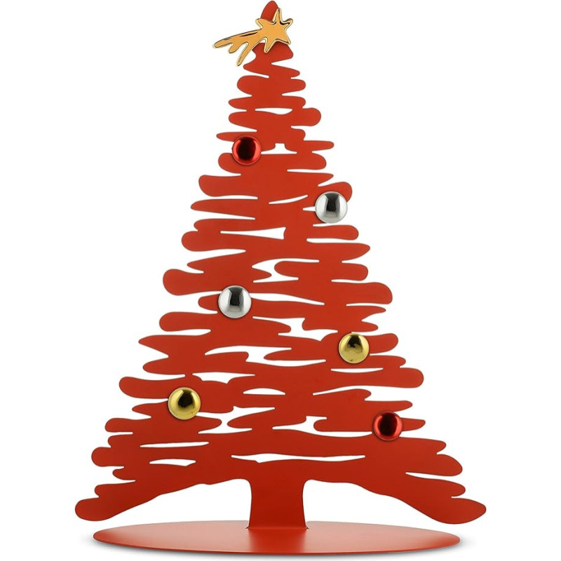 Alessi Bark for Christmas BM06 R - Baumförmige Weihnachtsdekoration aus Edelstahl, Rot, 35,50 x 14,00 x 45,00 cm