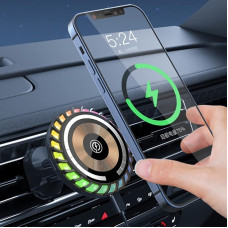 Kwak's Wireless Car Charger, Car Charger for 99% Air Vent Magnet, Car Fast Charger with Cool Lights