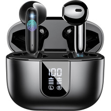 Headphones Wireless Bluetooth 5.4, In-Ear Headphones with 6 ENC Noise Cancelling Mic, 2024 Wireless Earbuds HIFI Stereo Digital LED Display IP7 Waterproof 35 Hours Playtime USB-C Earphones Deep Bass