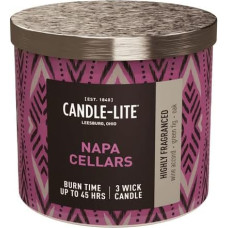 Candle Lite Scented Candle in Glass with Lid | Napa Cellars | Berry Scented Candle | Candle 3 Wick | Candles Long Burning Time up to 45 Hours | Candle Large (396 g)