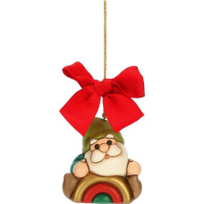 THUN, Oliver Gnome with Rainbow Ceramic Hand Decorated Maxi Version Magic Forest Line Christmas Decoration 6 x 5 x 6.8 cm H