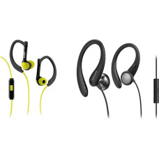 SBS Wired In-Ear Headphones Runway Sport Stereo with Earplugs & Philips Audio Philips In-Ear Headphones with Microphone/Fitness and Sports Headphones (with Cable)/IPX2 Sweat-resistant