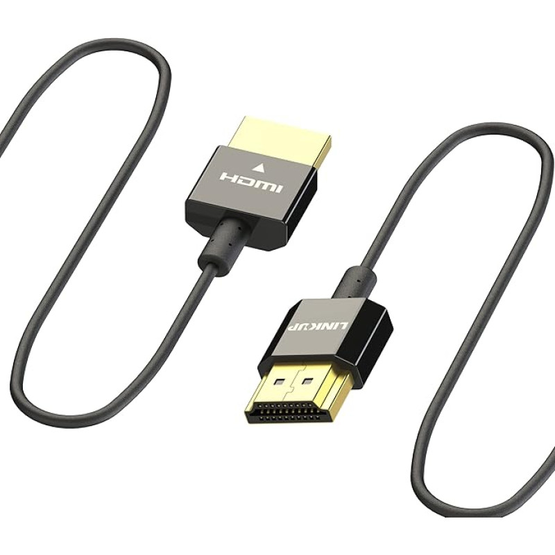 LINKUP - Ultra Thin [Certified] HDMI 2.1 8K @ 60Hz 48Gbps Extremely High Speed Slim Form-fitting Flexible Portable 38AWG 4K@144Hz eARC HDR HDCP - 1 Meter (3.3ft)