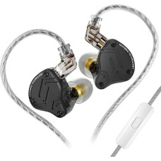 KZ ZS10 PRO X KZ In-Ear Monitor Headphones, 1DD 4BA IEM Headphones, Wired HiFi Headphones IEM with Alloy Faceplate, Detachable 0.75mm 2-Pin Cable for Audiophile (Black, with Micro)