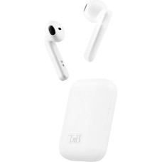 T'nB Bluetooth Headphones 5.0 TWS Wireless Half In-Ear Headphones with Built-in Microphone, Battery Life up to 19 Hours of Listening Time, Touch Control Music and Calls, Shiny - White