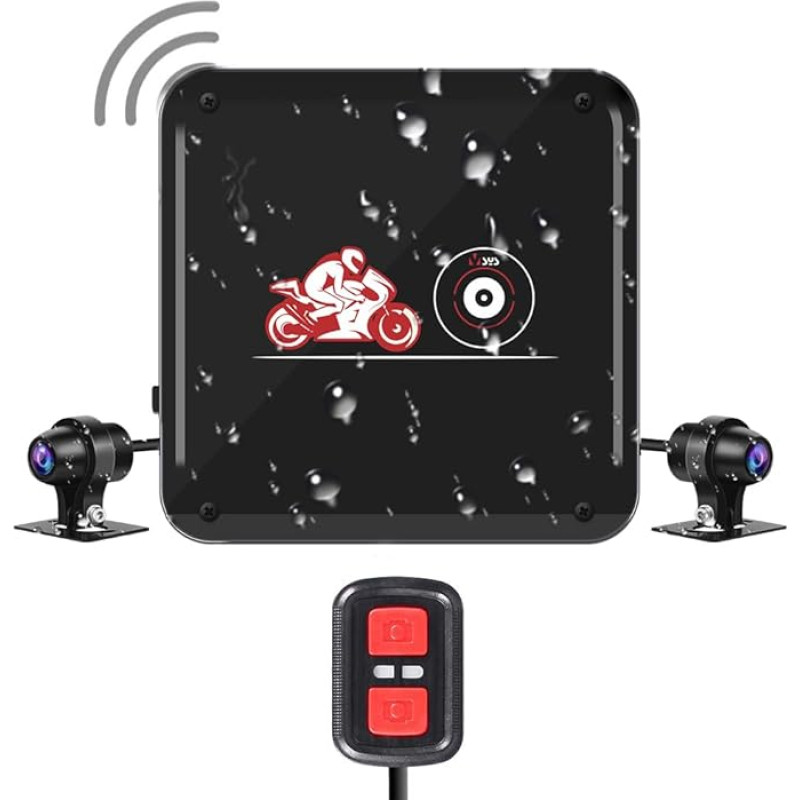 VSYSTO Motorcycle Cycling Recorder without Screen Full Body Waterproof Dual 1080P Front and Rear with GPS Motorcycle Sports Anti-Collision Camera DVR Night Vision G-Sensor Loop Recording