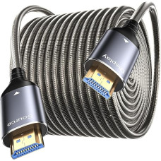 Txtcu 8K HDMI Fibre Optic Cable 10 m, Steel Armour Optical HDMI 2.1 Cable 48Gbps Ultra High Speed 8K @ 60Hz 4K @ 120Hz Dynamic HDR eARC Dolby HDCP 2.2 & 2.3 for HDTV/Projector/Home Cinema/TV