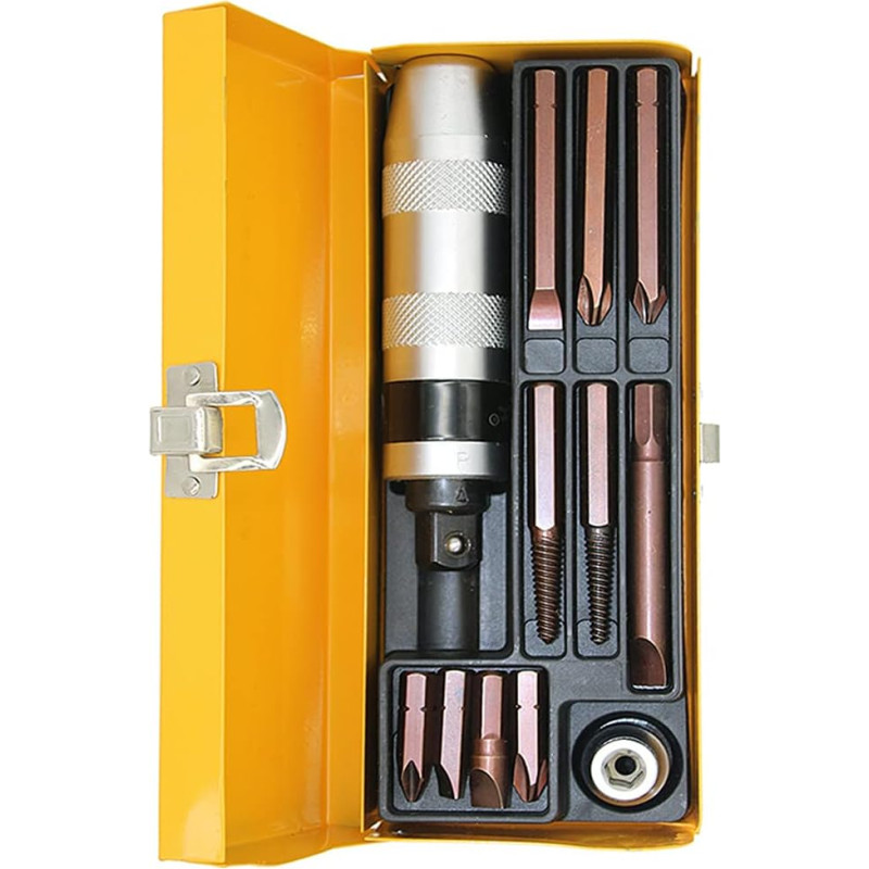 Smūginių veržliarakčių rinkinys - 12 dalių smūginių veržliarakčių rinkinys Rankinis apverčiamasis smūginių atsuktuvų rinkinys Ekstraktoriaus rankiniai įrankiai