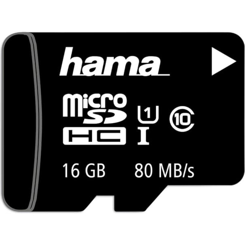 microSDHC 16GB Class 10 UHS-I 80MB/s + Adapter/Mobile