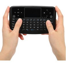 2,4 GHz mini belaidė klaviatūra, apšviesta jutiklinio kilimėlio klaviatūra, nuotolinio valdymo pelės klaviatūra su USB imtuvu, skirta kompiuteriui, nešiojamajam kompiuteriui, išmaniajam televizoriui, HTPC
