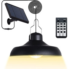 Solar Hanging Light Indoor Outdoor Dimmable Solar Hanging Light with Remote Control 2800K 4500K 6500K Waterproof for Barn Shed Gazebo Patio Garden Home