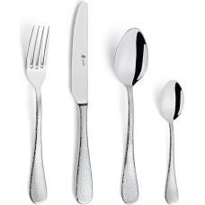 PW Paul Wirths Mondo stalo įrankių rinkinys 24 dalys | 6 vakarienės peiliai, 6 vakarienės šakutės, 6 vakarienės šaukštai, 6 kavos šaukšteliai | kaltinio dizaino stalo įrankiai | nerūdijantis plienas 18/10, gerai poliruotas | galima plauti indaplovėje