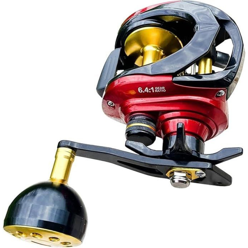 Angelrollen 8BB+1RB 6,4:1 High Speed Big Game Angelrollen Salzwasser Jigging Carbon Rahmen Köder Finesse System Baitcastingrolle 15KG Drag Karpfenrolle (Spalva : kairė)