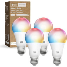 Smart Light Bulb E27 Matter WLAN LED Lamp RGBWW LED E27 Dimmable with 16 Million Colours, 806LM, Voice Control Works with Alexa, Google Assistant, Apple Home, Pack of 4