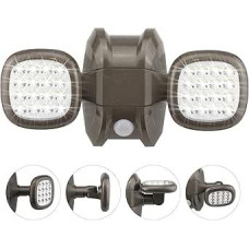 HONWELL LED Outdoor Security Lighting, Waterproof IP65 Wireless Security Light, 600 Lumens, Motion Sensor, Outdoor Battery, Outdoor Spotlight, Wall Light, Security Light for Garden, Bronze