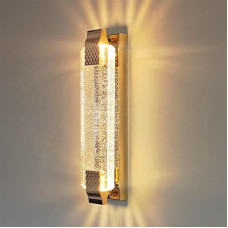 Comely Modern Indoor Wall Light, Crystal Wall Lamp, Indoor, Gold, 12 W, 3000 K Warm White Light, Wall Lighting, LED for Living Room, Bedroom, Stairs, Hallway