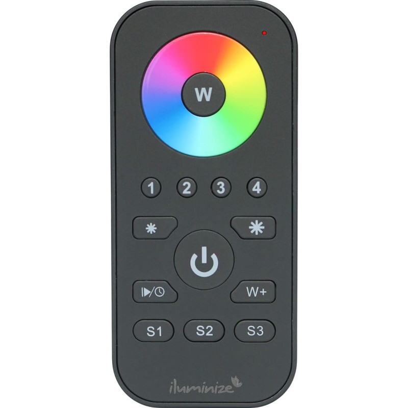 iluminize Mini Remote Control with Touchlink for RGB/RGB+W/RGBW/RGB+CCT LEDs, 4 Zones | Zigbee Compatible (for RGB/RGB+W/RGBW/RGB+CCT LEDs)