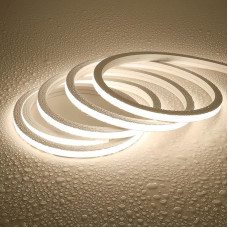 JOYLIT 24 V Neon LED Strip 4000 K Natural White 5 m 168 LEDs/M 60 W Very Bright Without Dots Light Strip 10 x 10 mm LED Flex Strip IP67 Waterproof Dimmable Silicone Light Strip for Indoor Outdoor
