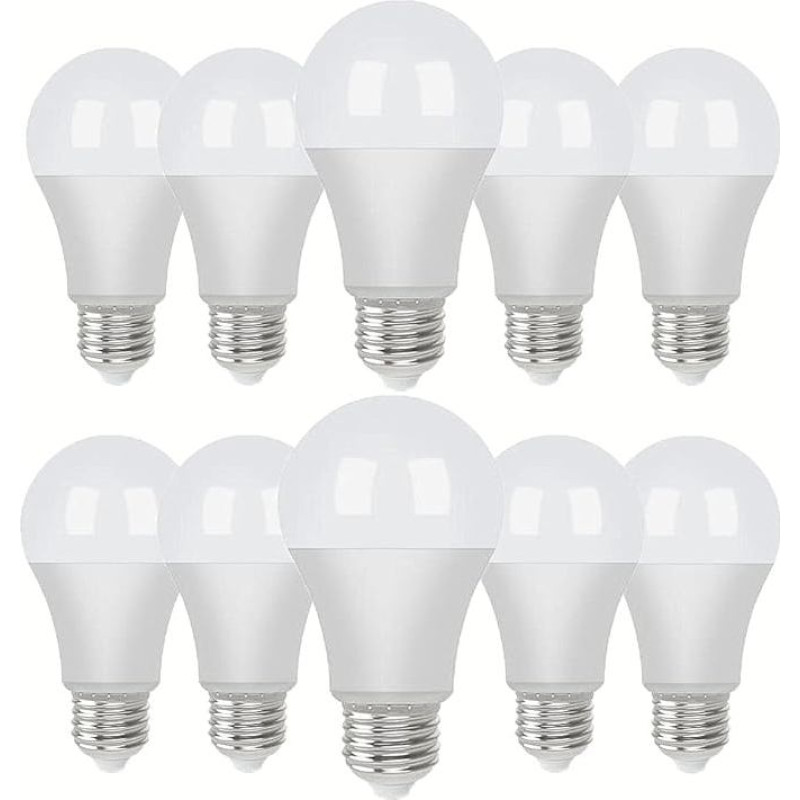 OUKAIDE Professional LED E27 9 W Edison Screw Golf Ball Bulb Cool White 6000 K AC 85-265 V 900 LM 280° Beam Angle Frosted Home Office Lighting Non-Dimmable Pack of 10