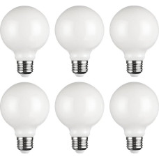 SD LUX G80 E27 Vintage Globe Dekoratyvinės Edisono LED lemputės (nedegančios) 6W 250lm (25W ekvivalentas) CRI>90 2200K šilta balta (6PC,G80-White)