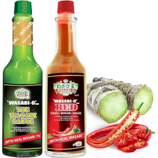 Wasabi-O Combo Set of 2 Wasabi Original Sauce 62g & Wasabi Red Chili Sauce 55g - The Perfect Match, Ideal Not Only For Sushi, Sashimi But For All Seafood, Grilled Meats, and Vegetarian Dishes