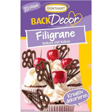 Günthart BackDecor 20 Filigree Cocoa-Containing Greased Glaze, Suitable for Your Cakes and CupCakes, Pack of 1 (29 g)