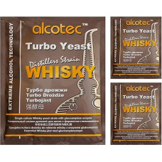 AlcoTec HUGBERT Turbo mielės Whisky + GA fermentas Alkoholio fermentacijos mielės Deginimo mielės, 3 vnt.