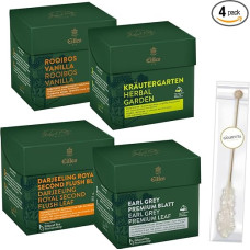 EILLES World Tea Diamonds Set of 4 with Herbal Tea, Black Tea and Gourvita Moments Candy Stick