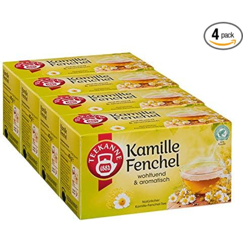Teekanne Chamomile Fennel 20 Bags Pack of 4 (4 x 40 g Pack)