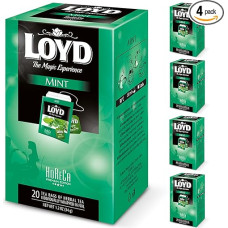 LOYD® Horeca Mint Tea - 4 Boxes - 4 x (20 Tea Bags 40 g) - Mint Tea Spearmint Cay - For Catering - Tea Bags Packed Separately in an Envelope - Convenient Removal