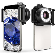 APEXEL 120x Jeweller's Magnifier with Light - Professional Smartphone Jeweller's Magnifier with LED and UV Light for Observation and Photography of Antiques, Jewellery and Luxury Goods