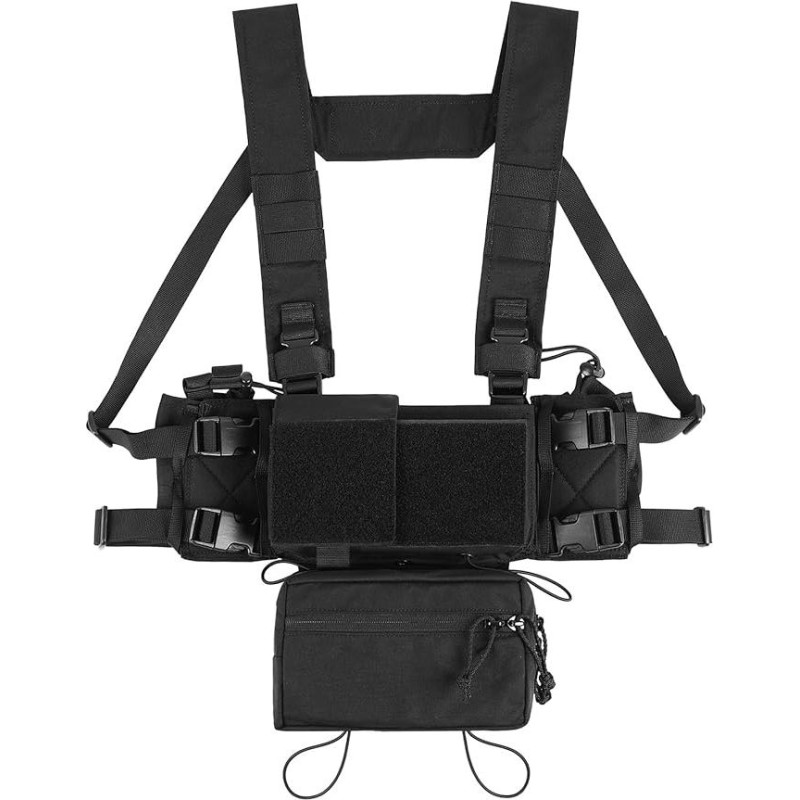 Tactical Chest Rig Chest Protector Paintball Vest, Molle Modular Micro Battle Chest Mount Plate Carrier Chest Bag