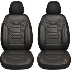 BREMER SITZBEZÜGE Size Car Seat Covers Compatible with Mercedes E Class W212 S212 Driver & Passenger Set from 2009-2016 / Car Seat Cover Velour Faux Leather Set of 2 in Black (PS804)