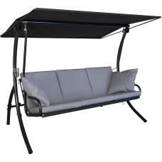 Angerer Freizeitmöbel GmbH Elegance Sun Hollywood Swing - Garden Swing Made in Germany - Swing for Sitting, Lying and Relaxing - Includes Bed Function - Easy Assembly (Light Grey)