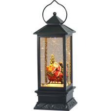 Eldnacele Singing Battery Operated and Pluggable Music Illuminated Christmas Snow Spinning Water Glitter Snow Globe Lantern Home Decoration and Gift Santa