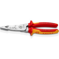 KNIPEX daugiafunkcinės elektriko replės Metrinis modelis Izoliuotos su daugiakomponentėmis įvorėmis VDE patvirtinta Chromuotos 200 mm 13 76 200 ME