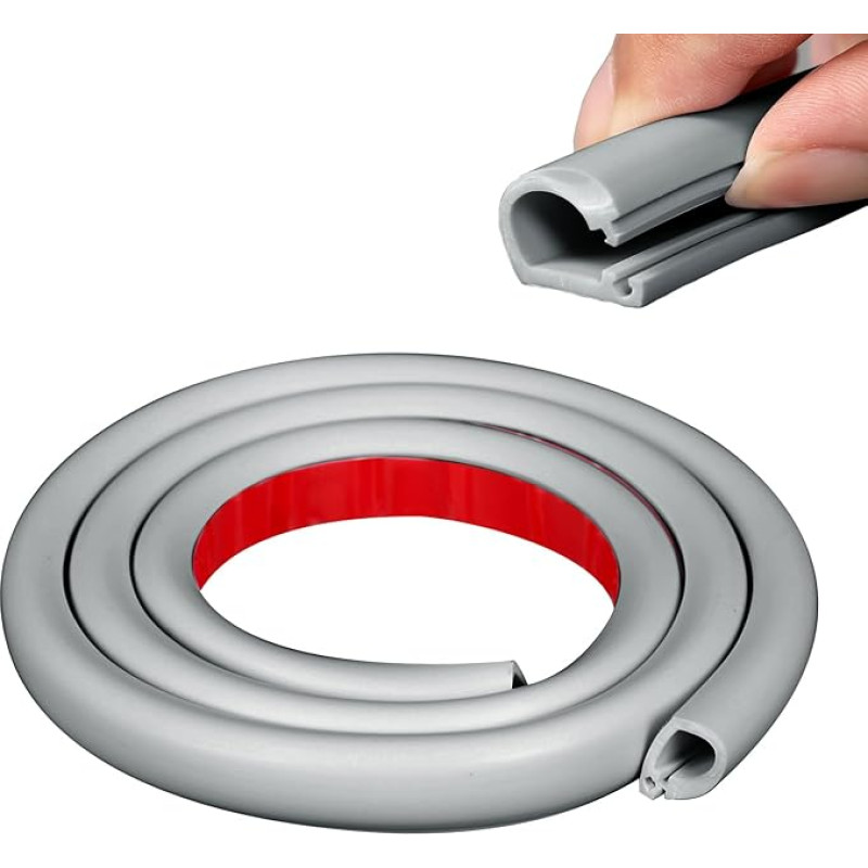 Inscrip Mini Cable Duct, Self-Adhesive, Flexible Cable Duct, Semicircular, Cable Bridge Floor for Cable Protection, for Home, Office, Universal Floor, Outdoor, Indoor Cable Ducts, 7 mm Height (Grey, 4