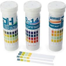 AMTAST 150 juostelių dėžutėje Universalus pH popierius 0-14 rūgščių šarmų pH testo juostelės 4 spalvos 10 dėžučių (iš viso 1500 juostelių)