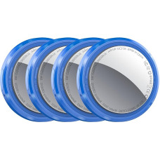 QCOQ Air Tags, Bluetooth Tracker Work with Apple Find My (iOS Only), Smart Tag with Protective Case/Keyring, Item Finder for Luggage/Keys/Suitcase/Backpack, Replaceable Battery, IP68