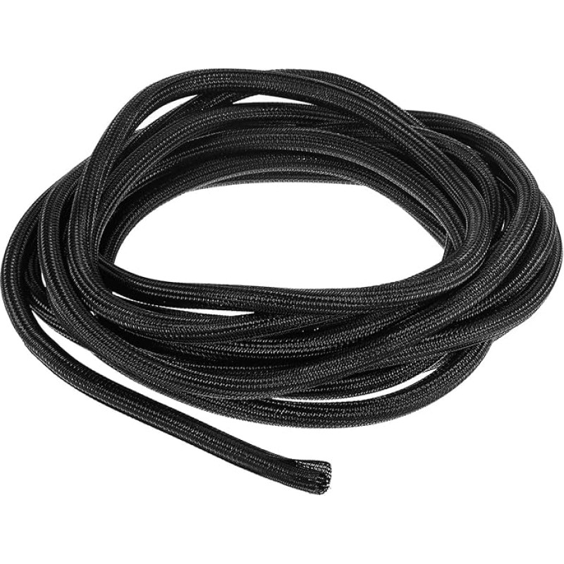 QUARKZMAN 20 Ft - 3/8 Inch Split Sleeving, Braided Cable Sheathing, PET Cable Management, Wire Tube Cable Protection, Wire Mesh Hose for Office and Home Devices, Black