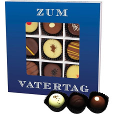 Hallingers Zum Vatertag L - Tėvo dienos dovana Šokoladas Dovana Rankų darbo dalis su alkoholiu iš puikios kakavos Tėvo dienai tėčiui (dėžutė) - Motinos dienos dovana ir dovanų idėjos Tėvo dienai |