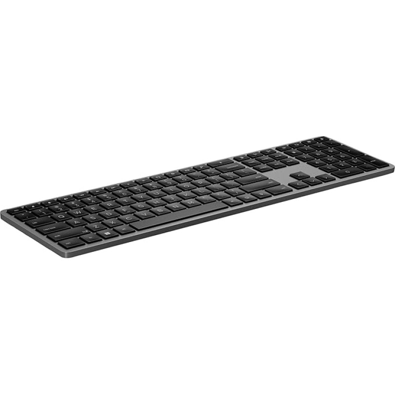 HP 975 belaidė dviejų režimų klaviatūra | Galima prijungti iki 3 įrenginių (Bluetooth arba USB-A Dongle) | 6 Monte baterijos veikimo laikas (įkraunama per USB-C) | QWERTZ išdėstymas | Juoda | Chip testo nugalėtojo įvertinimas labai geras (1.2)