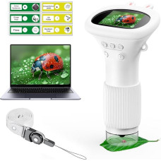 WINWEND Portable Microscope for Kids - 1000 x Mini Lastster Microscope with 6 Adjustable Brightness Levels, 2