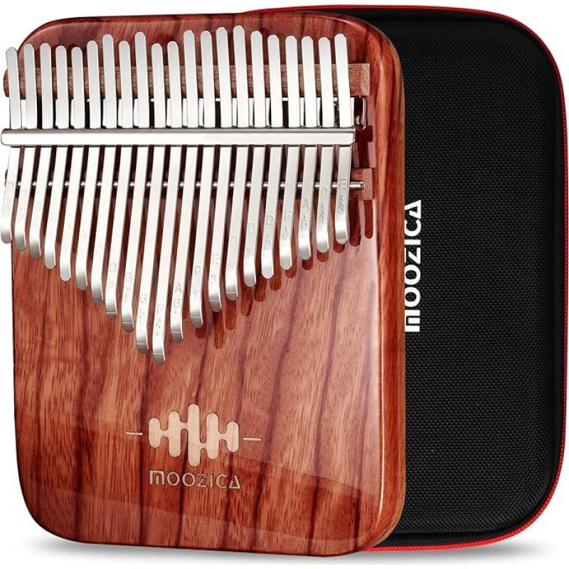 MOOZICA 21 Keys Kalimba Solid Rosewood Single Board Professional Kalimba Thumb Piano with Piano Lacquer Finish