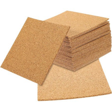 jojofuny 60 Stck. Korkmatte Mit Selbstklebender Rückseite Wiederverwendbar Selbstklebender Untersetzer Aus Kork Heimbüro Kork Untersetzer Quadrate Für Tisch Selbstklebende Korkpads Groß