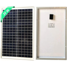AUECOOR Polykristallines Solarmodul, 30 W, 12 V, wasserdicht, 12 V, Batterieladegerät, Bootskabine, die meisten Autos, Motorräder, Häuser