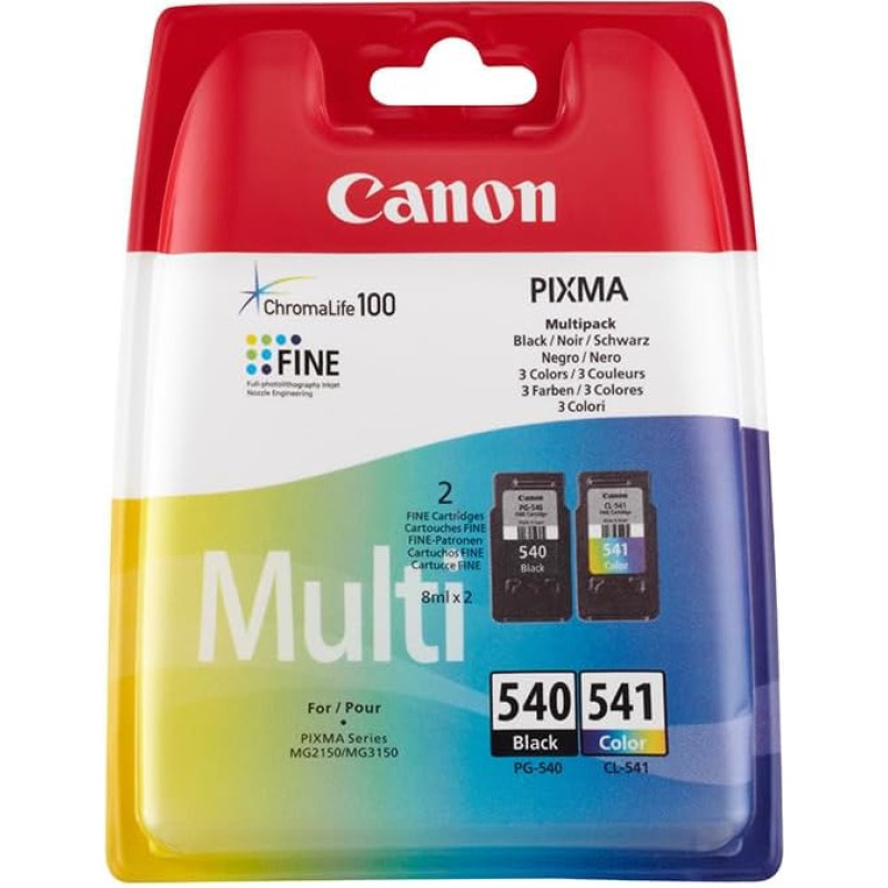 Canon Original PG-540 and CL-541 Ink Cartridge Combo Pack