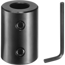 sourcing map Wellenkupplung, 1,27 cm Bohrung, 2,5 cm Außendurchmesser, 3,8 cm Länge, schwarzoxidbeschichteter Stahl, starre Kupplung mit Sechskantschlüssel für 3D-Drucker, Motorrad (2 Schrauben pro