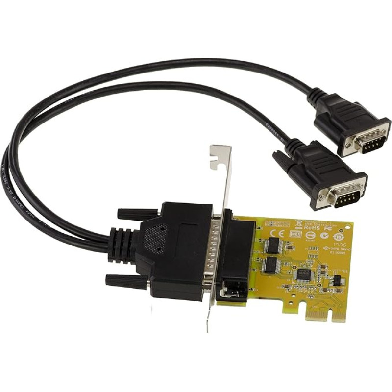 KALEA-INFORMATIQUE SUNIX SER6437AL PCI Express PCIe Controller Card Serial RS232-2 PORTS COM RS-232 DB9 with Chipset SUN2212 - High and Low Profile