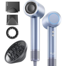 PLUZZ plaukų džiovintuvas su difuzoriumi, greitaeigis plaukų džiovintuvas su 400 m neigiamų jonų, bešepetėlinis variklis, 120 000 aps/min, greitai džiovinantis plaukus, 2023 m. Prancūzijos dizaino apdovanojimo nugalėtojas (sidabrinis)